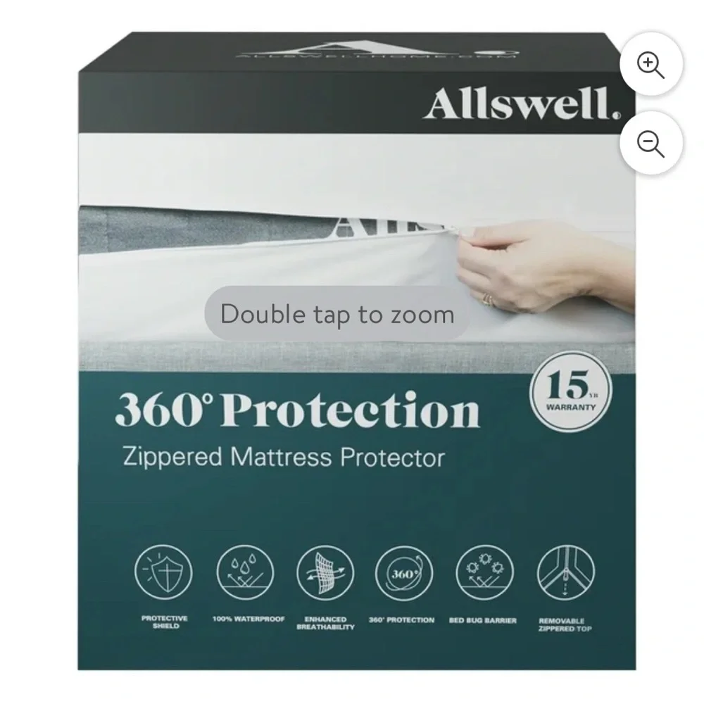 Allswell All-White Zippered Mattress Protector